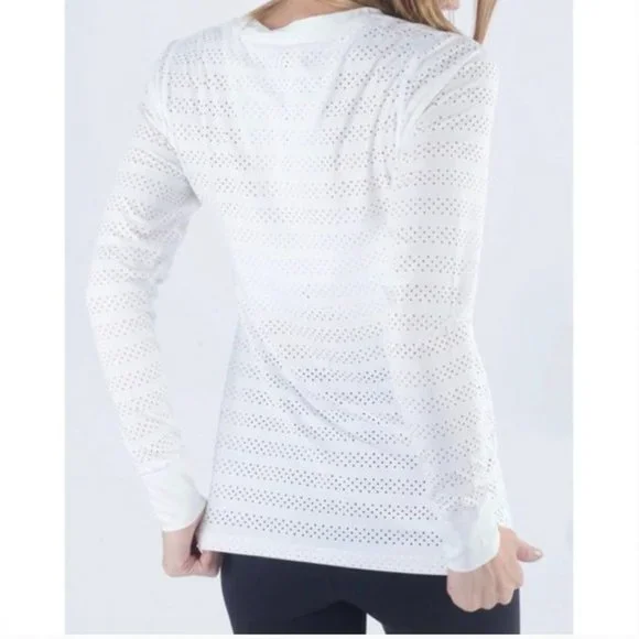 Zyia Active White Perforated Chill Long Sleeve Top S - Picture 2 of 14